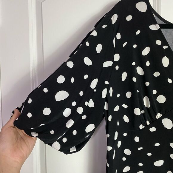 Vintage Inspired Black and White Polkadot Blouse Feminine Rockabilly NWT 2X - Picture 4 of 9